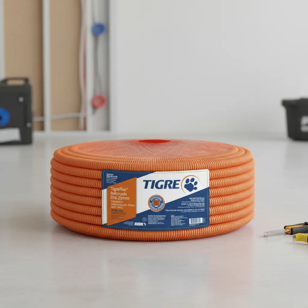 Eletroduto Corrugado 25MM 3/4 Laranja 50 Metros - Tigre